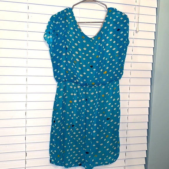 Green-Blue Spotted Lush Dress - Picture 1 of 3